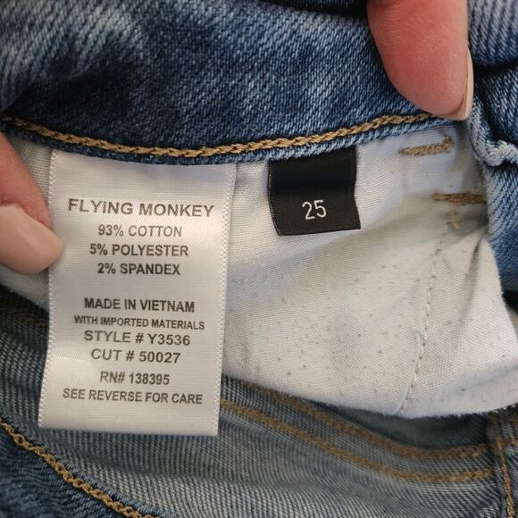 Flying Monkey High Rise Slim Straight Jeans 25 - Picture 3 of 7